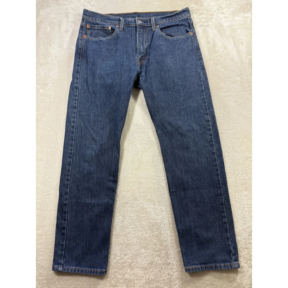 Levi's Mens 502 Regular Taper Stretch Blue Denim Jeans W34 L30 Meas: 34x28.5